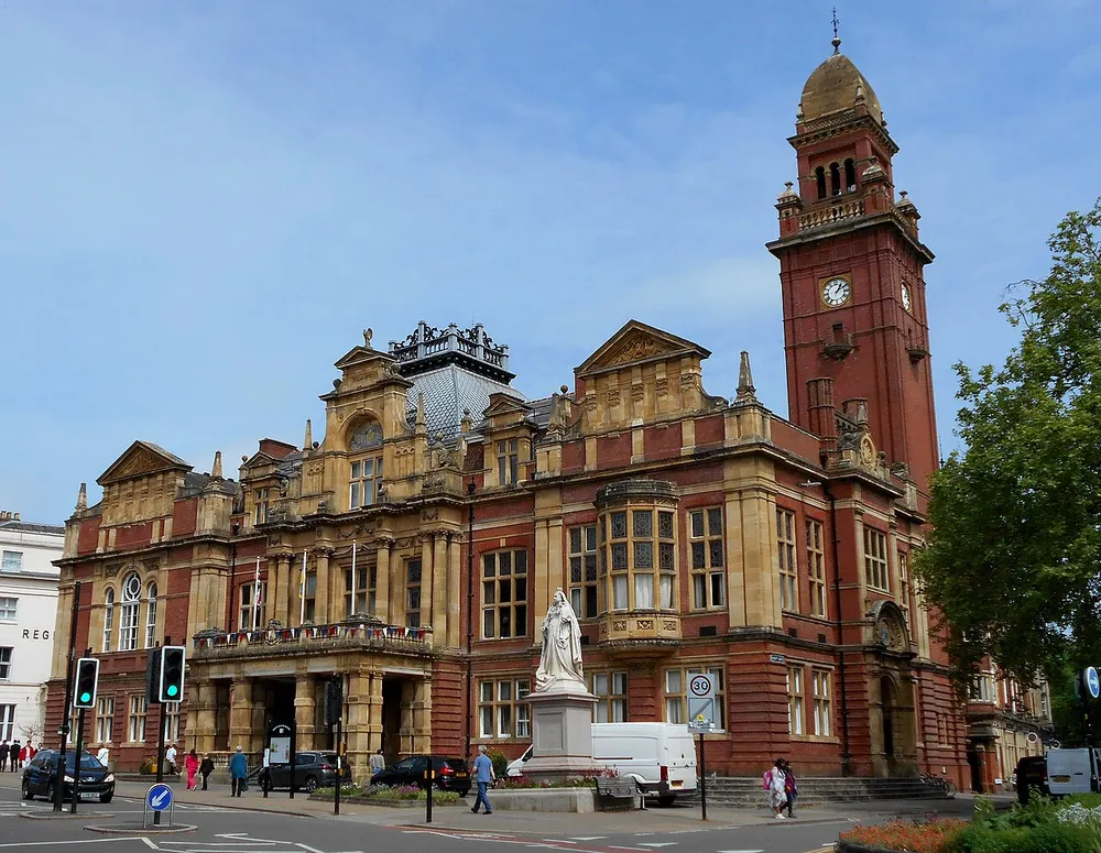 The ornate Victorian Town Hall on the Parade in Leamington Spa