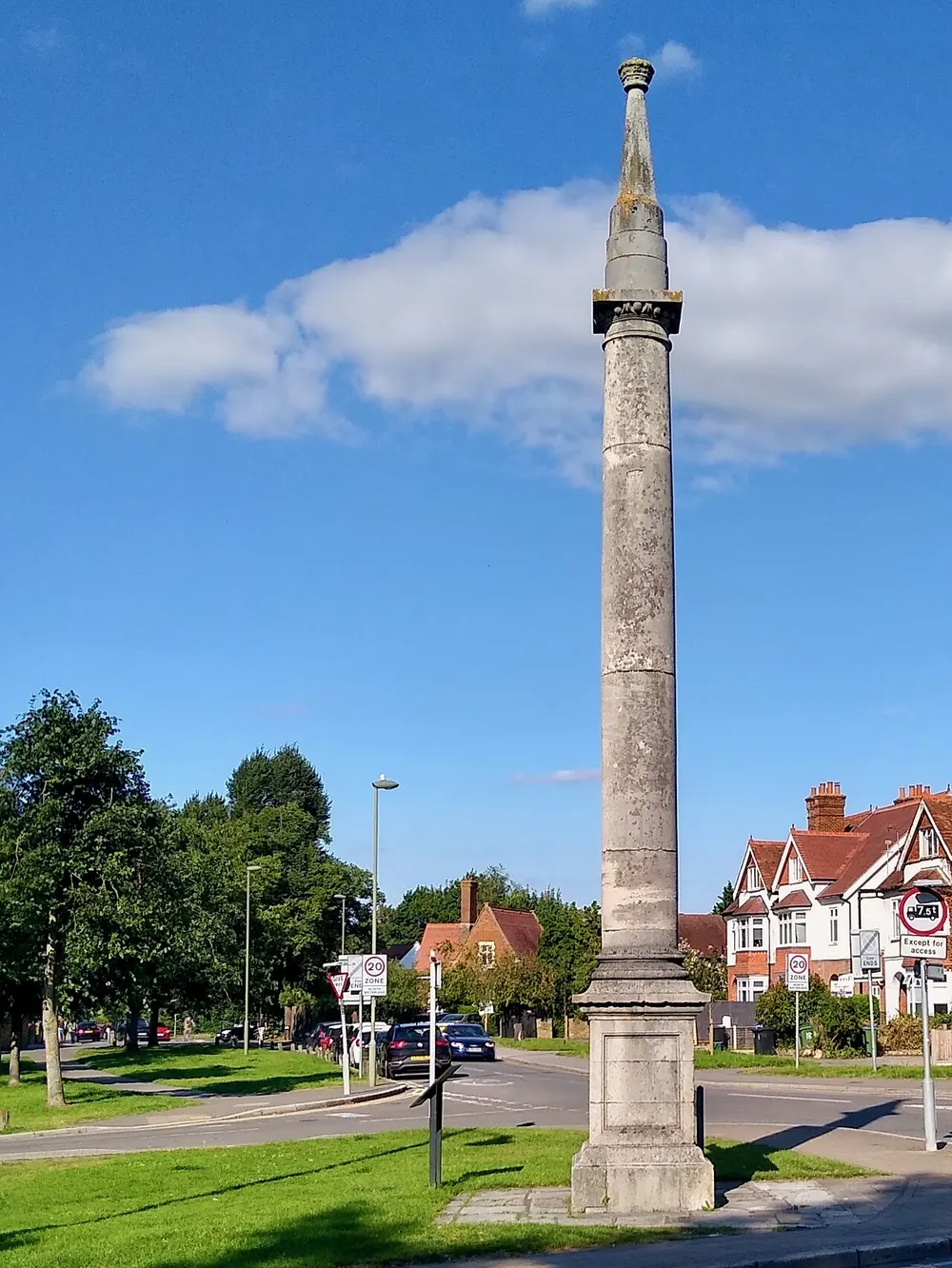 The stone York Column standing on Monument Green in Weybridge